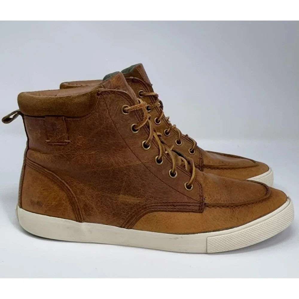 Polo Ralph Lauren Chukka Boots Mens 10 D Brown Leather Hi Top Shoe Tedd Preppy